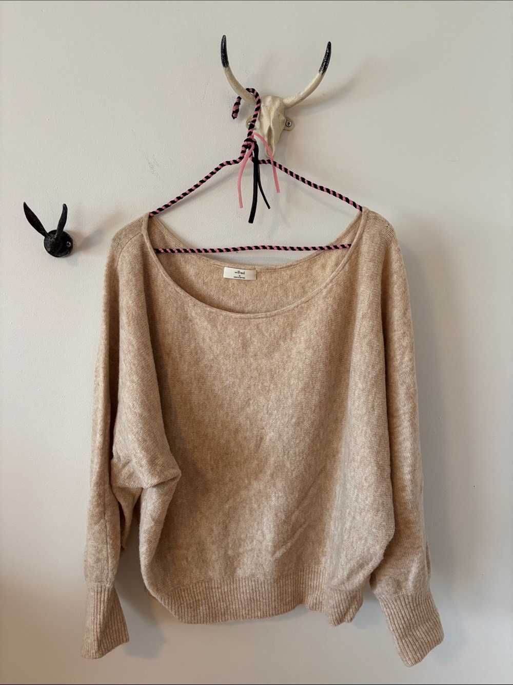 Aritzia’s Wilfred cozy wheat Boatneck Sweater